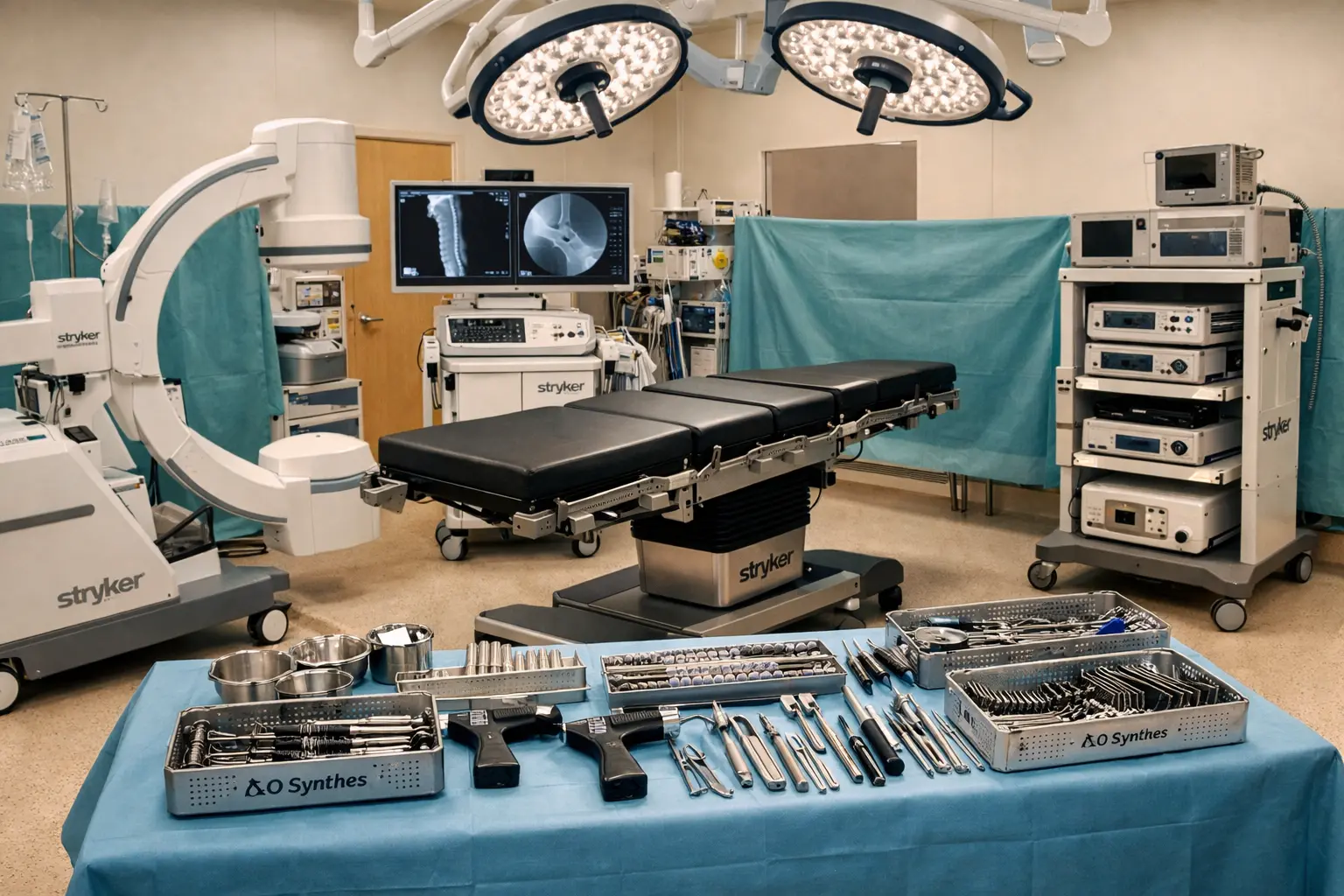 Orthopedic surgery operating room setup at Shaurya Hospital